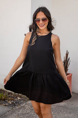 City After Dark Black Mini Dress