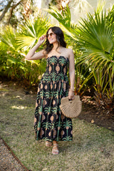 FINAL SALE - Chic Essential Strapless Smocked Black Maxi Dress