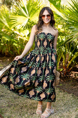 FINAL SALE - Chic Essential Strapless Smocked Black Maxi Dress