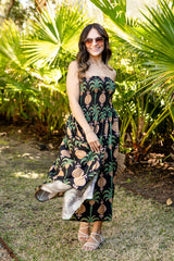 FINAL SALE - Chic Essential Strapless Smocked Black Maxi Dress
