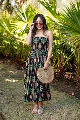 FINAL SALE - Chic Essential Strapless Smocked Black Maxi Dress