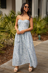 Coastal Heirloom Blue Floral Maxi Dress