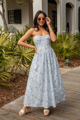 Coastal Heirloom Blue Floral Maxi Dress