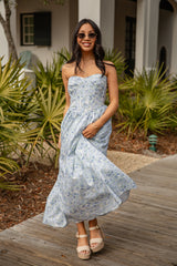 Coastal Heirloom Blue Floral Maxi Dress