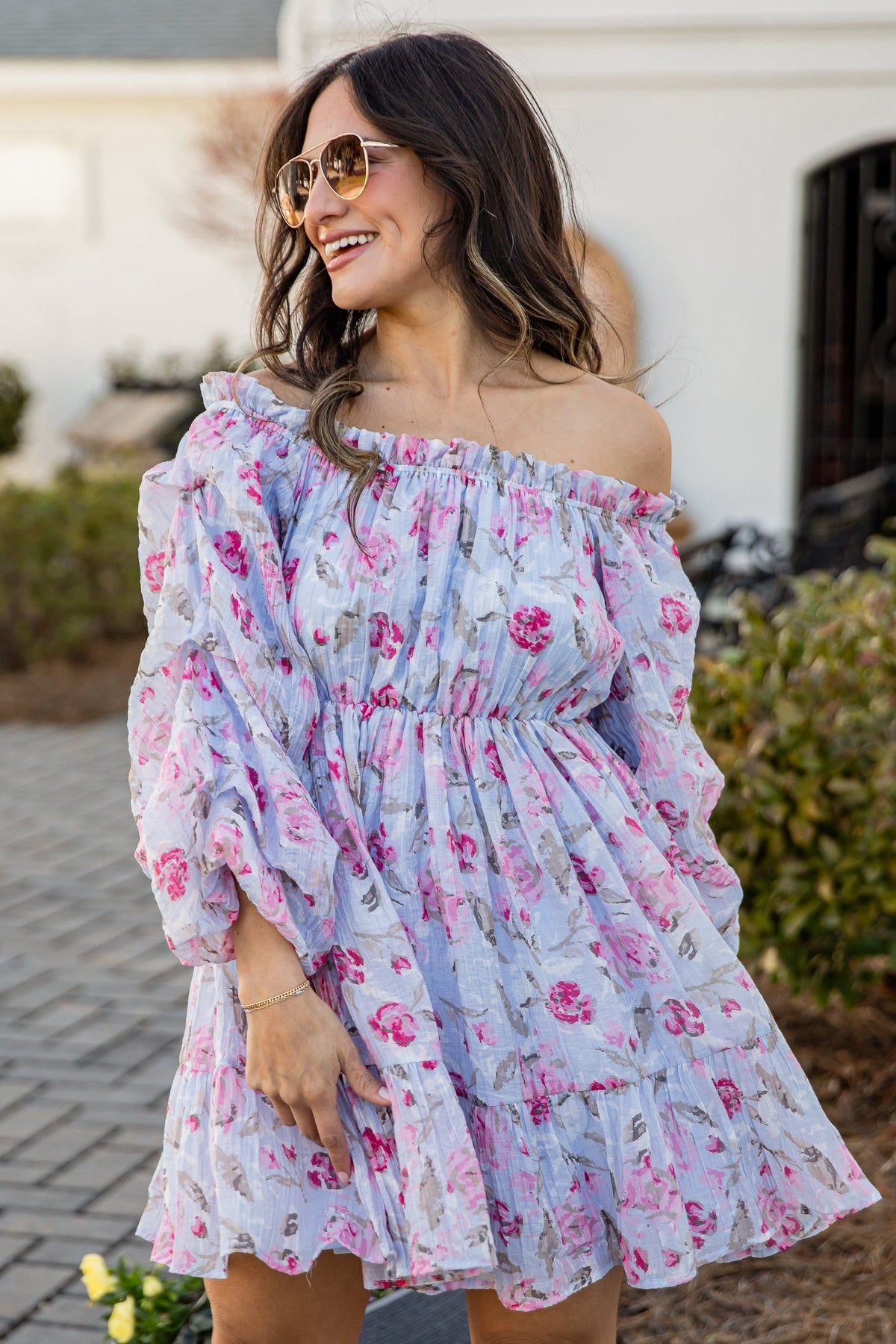 FINAL SALE - Sweetest Occasion Blue Floral Mini Dress