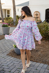 FINAL SALE - Sweetest Occasion Blue Floral Mini Dress