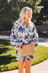 In A Good Place Blue Wrap Mini Dress