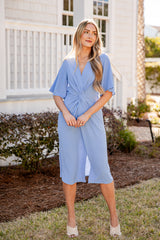 FINAL SALE - Periwinkle Poise Blue Midi Dress