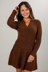FINAL SALE - Cocoa Crush Chocolate Sweater Dress
