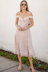 FINAL SALE - Floral Fixation Cream Midi Dress