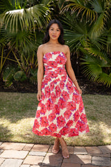 Makes You Happy Cream Floral Midi Dress
