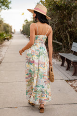 FINAL SALE - Tropical Vacation Off White Maxi Dress
