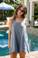 FINAL SALE - Golden Glow Mineral Wash Romper Dress