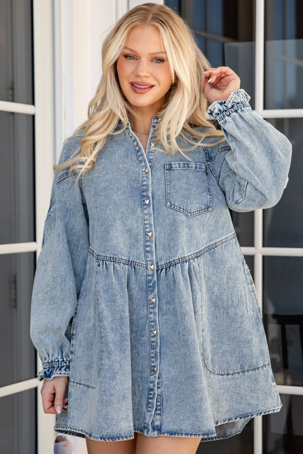 FINAL SALE - Loving Detail Denim Mini Dress