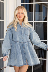 FINAL SALE - Loving Detail Denim Mini Dress