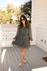 FINAL SALE - Darling Daisy Floral Tiered Green Mini Dress