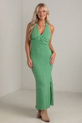 Best Kept Secret Green Textured Maxi Dress