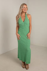 Best Kept Secret Green Textured Maxi Dress