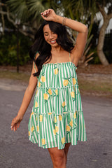 FINAL SALE - Citrus Grove Tiered Stripe Mini Dress