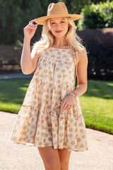 FINAL SALE - Summer Invitation Floral Ivory Mini Dress