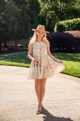 FINAL SALE - Summer Invitation Floral Ivory Mini Dress