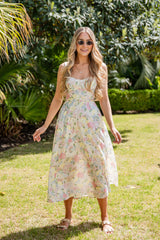 FINAL SALE - Summer Memories Ivory Floral Maxi Dress