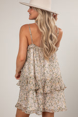 Autumn Garden Ivory Floral Mini Dress