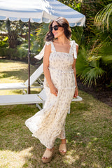 FINAL SALE - Whispering Petals Floral Ivory Tiered Maxi Dress