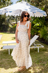 FINAL SALE - Whispering Petals Floral Ivory Tiered Maxi Dress