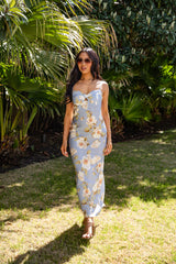 FINAL SALE - Magnolia Dream Light Blue Floral Maxi Dress
