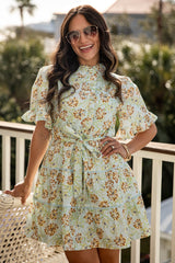 FINAL SALE - Spring Story Light Blue Floral Mini Dress
