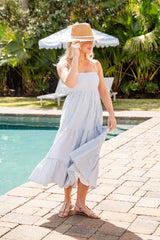 FINAL SALE - All Yours Light Blue Striped Maxi Dress