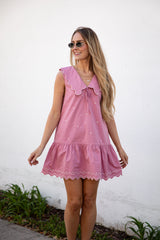 FINAL SALE - Nothing Compares Ruffle Collar Mauve Mini Dress