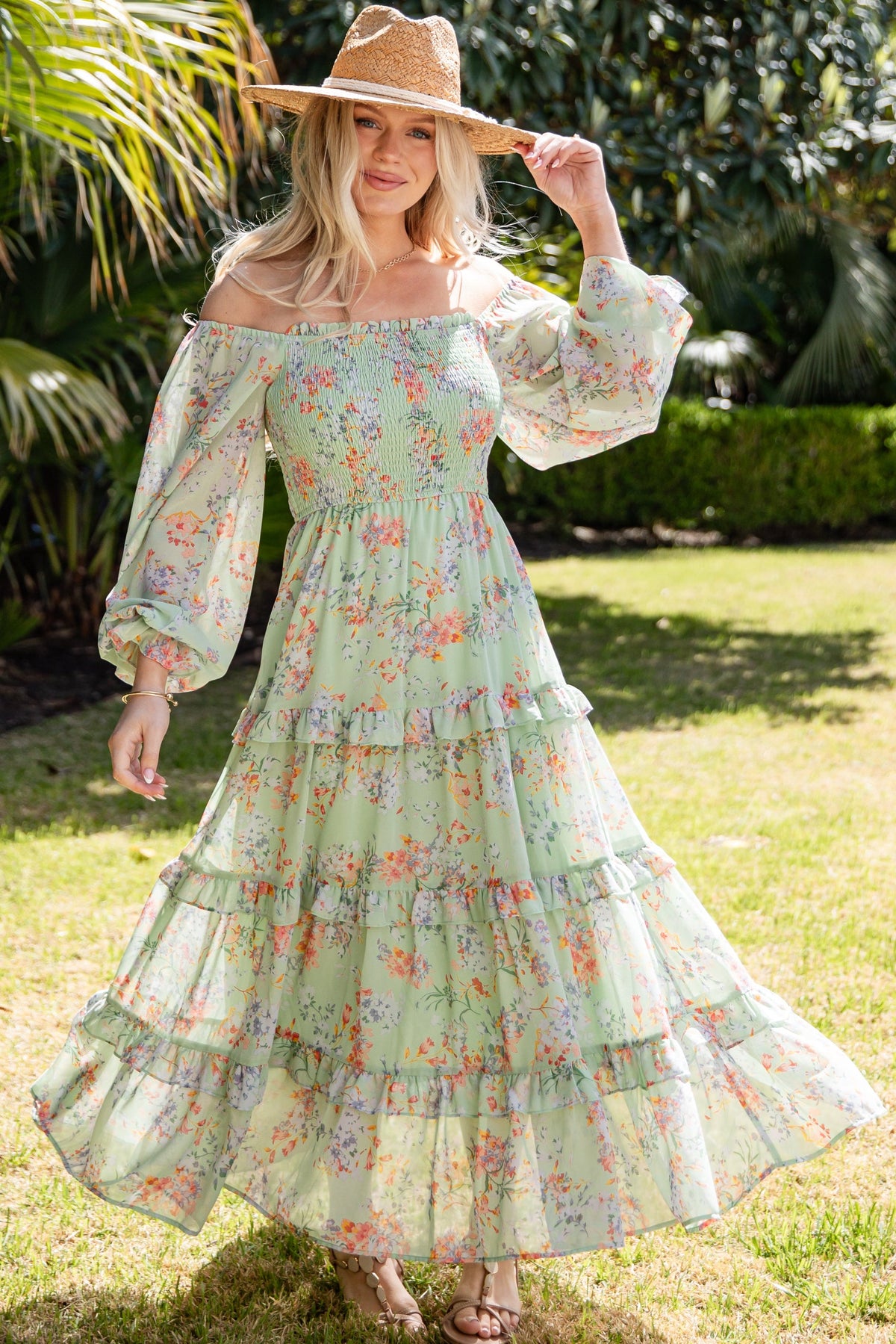 Garden Party Smocked Floral Maxi Dress