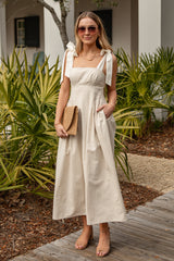 FINAL SALE - Positano Paseo Natural Maxi Dress