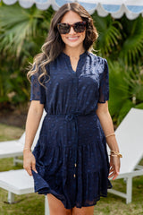 FINAL SALE - Always Works Navy Button Front Mini Dress