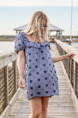 Blue Skies & Daisies Navy Mini Dress