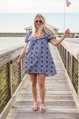 Blue Skies & Daisies Navy Mini Dress