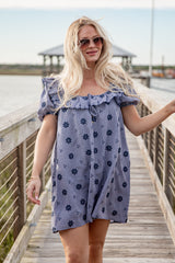 Blue Skies & Daisies Navy Mini Dress