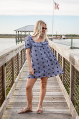 Blue Skies & Daisies Navy Mini Dress