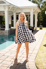 FINAL SALE - Seashell Society Navy Printed Mini Dress