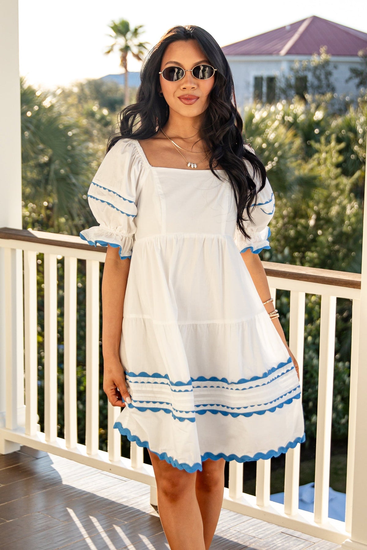 FINAL SALE - Courtyard Brunch Puff Sleeve Off White Mini Dress