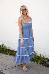 FINAL SALE - Heaven Sent Periwinkle Tiered Maxi Dress