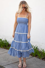 FINAL SALE - Heaven Sent Periwinkle Tiered Maxi Dress