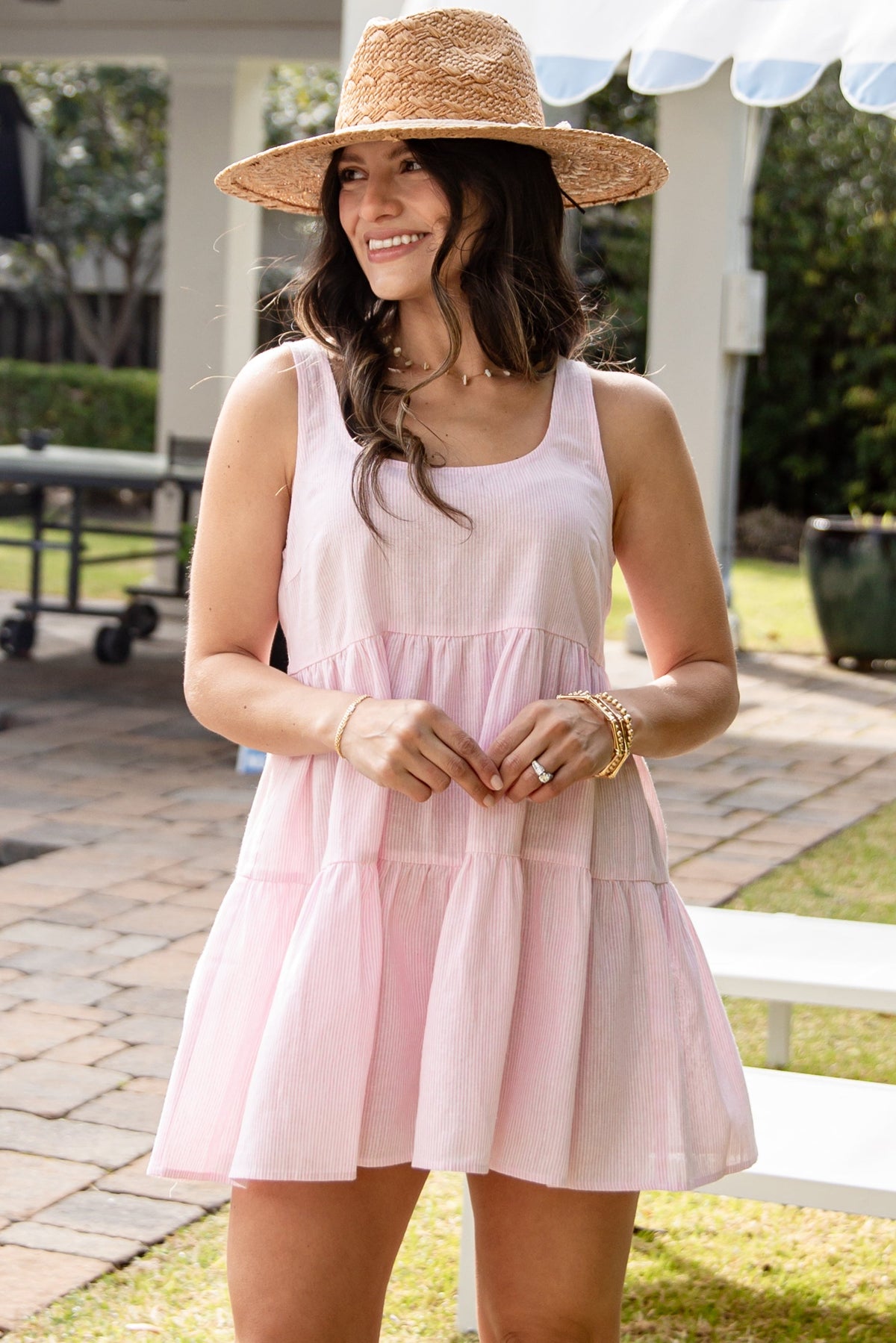 FINAL SALE - Blissfully Perfect Pink Striped Romper