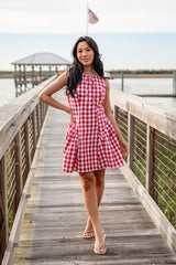 FINAL SALE - Picnic Stroll Red Gingham Mini Dress