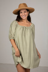 FINAL SALE - Wildleaf Sage Mini Dress