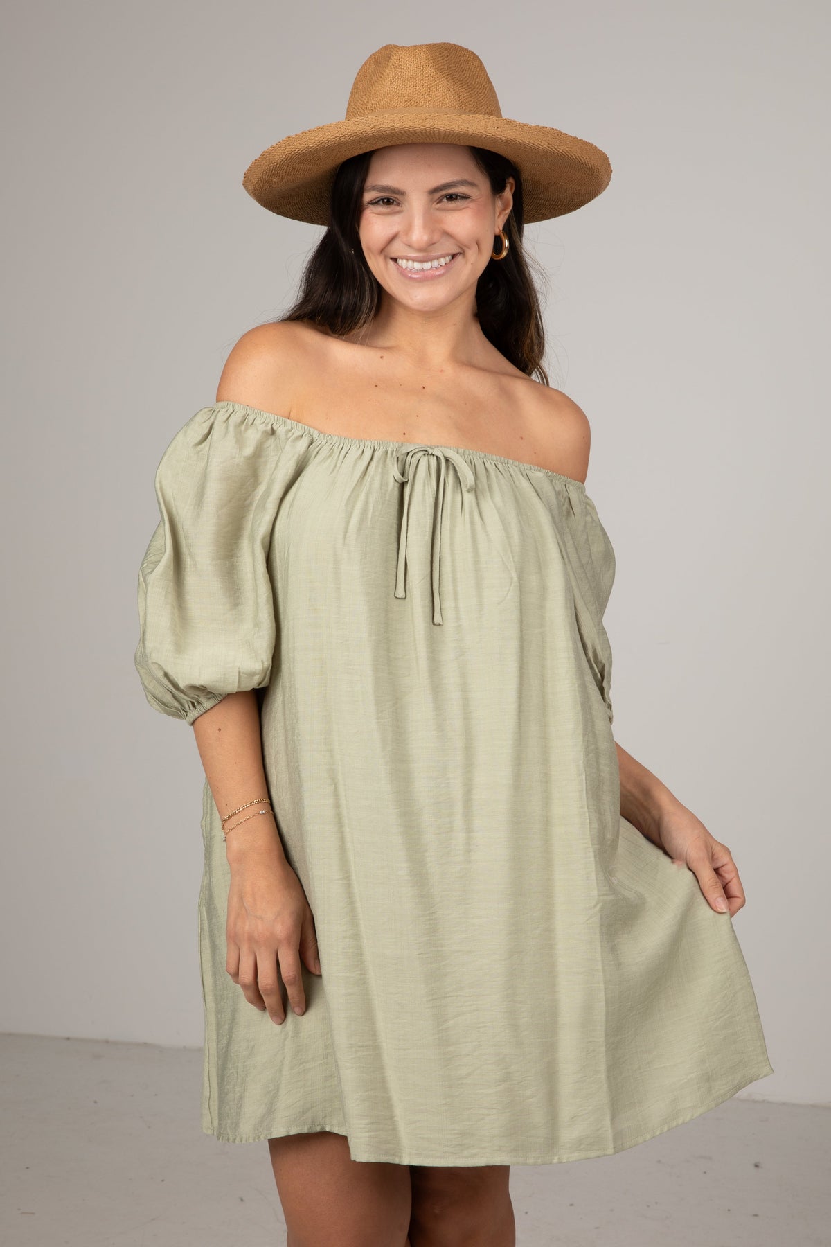 FINAL SALE - Wildleaf Sage Mini Dress