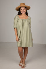 FINAL SALE - Wildleaf Sage Mini Dress