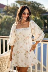 FINAL SALE - Always A Yes Floral White Denim Mini Dress